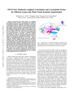 SWCF-Net: Similarity-weighted Convolution and Local-global Fusion for
  Efficient Large-scale Point Cloud Semantic Segmentation