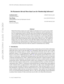 Do Parameters Reveal More than Loss for Membership Inference?