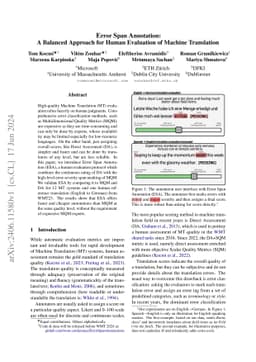 Error Span Annotation: A Balanced Approach for Human Evaluation of
  Machine Translation