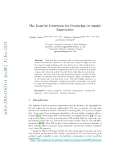 The Liouville Generator for Producing Integrable Expressions