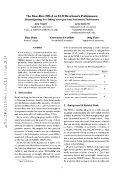 The Base-Rate Effect on LLM Benchmark Performance: Disambiguating
  Test-Taking Strategies from Benchmark Performance