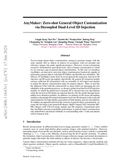AnyMaker: Zero-shot General Object Customization via Decoupled
  Dual-Level ID Injection