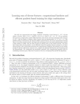 Learning sum of diverse features: computational hardness and efficient
  gradient-based training for ridge combinations