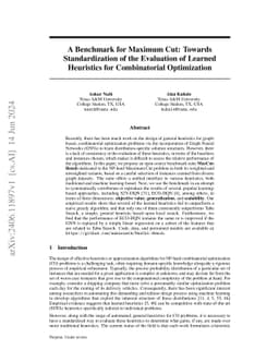 A Benchmark for Maximum Cut: Towards Standardization of the Evaluation
  of Learned Heuristics for Combinatorial Optimization