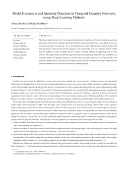 Model Evaluation and Anomaly Detection in Temporal Complex Networks
  using Deep Learning Methods