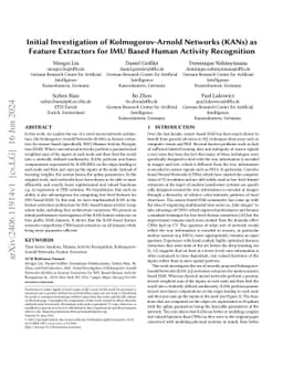 Initial Investigation of Kolmogorov-Arnold Networks (KANs) as Feature
  Extractors for IMU Based Human Activity Recognition