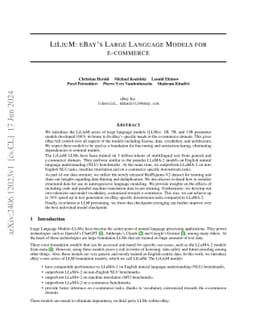 LiLiuM: eBay's Large Language Models for e-commerce
