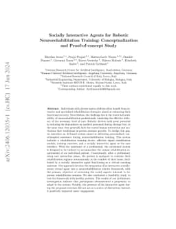 Socially Interactive Agents for Robotic Neurorehabilitation Training:
  Conceptualization and Proof-of-concept Study