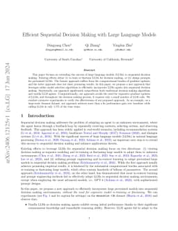 Efficient Sequential Decision Making with Large Language Models