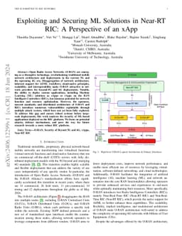 Exploiting and Securing ML Solutions in Near-RT RIC: A Perspective of an
  xApp