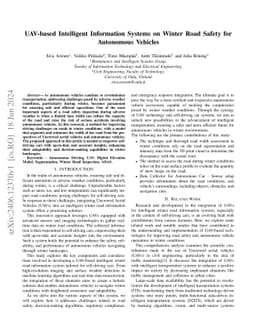 UAV-based Intelligent Information Systems on Winter Road Safety for
  Autonomous Vehicles