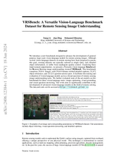 VRSBench: A Versatile Vision-Language Benchmark Dataset for Remote
  Sensing Image Understanding