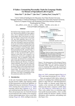 P-Tailor: Customizing Personality Traits for Language Models via Mixture
  of Specialized LoRA Experts