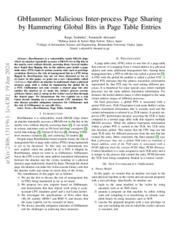 GbHammer: Malicious Inter-process Page Sharing by Hammering Global Bits
  in Page Table Entries