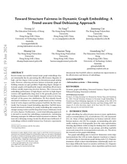 Toward Structure Fairness in Dynamic Graph Embedding: A Trend-aware Dual
  Debiasing Approach
