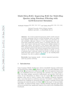Multi-Meta-RAG: Improving RAG for Multi-Hop Queries using Database
  Filtering with LLM-Extracted Metadata