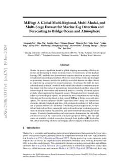 M4Fog: A Global Multi-Regional, Multi-Modal, and Multi-Stage Dataset for
  Marine Fog Detection and Forecasting to Bridge Ocean and Atmosphere