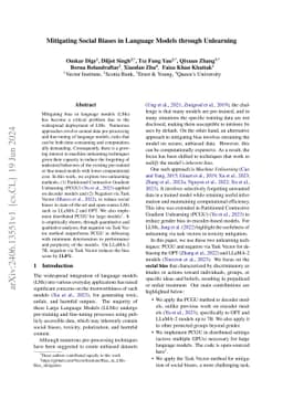 Mitigating Social Biases in Language Models through Unlearning