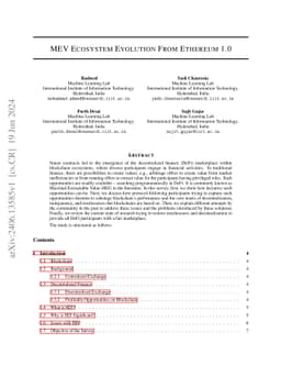 MEV Ecosystem Evolution From Ethereum 1.0