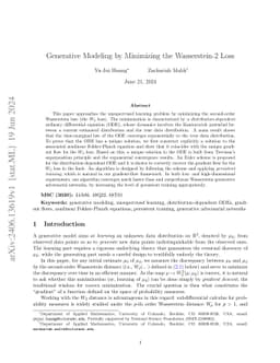 Generative Modeling by Minimizing the Wasserstein-2 Loss