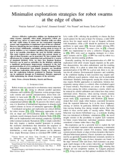 Minimalist exploration strategies for robot swarms at the edge of chaos