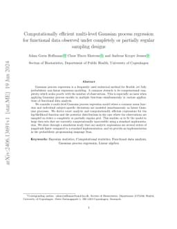 Computationally efficient multi-level Gaussian process regression for
  functional data observed under completely or partially regular sampling
  designs