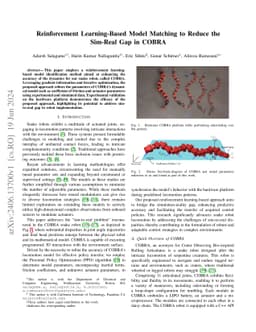Reinforcement Learning-Based Model Matching to Reduce the Sim-Real Gap
  in COBRA