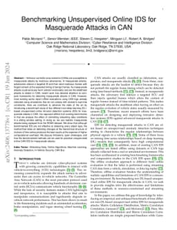 Benchmarking Unsupervised Online IDS for Masquerade Attacks in CAN