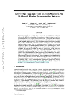 Knowledge Tagging System on Math Questions via LLMs with Flexible
  Demonstration Retriever