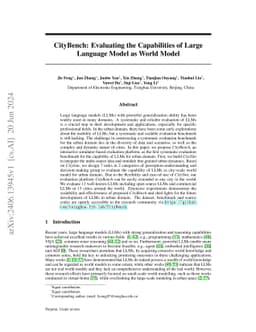 CityBench: Evaluating the Capabilities of Large Language Model as World
  Model