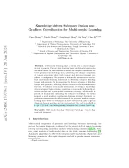 Knowledge-driven Subspace Fusion and Gradient Coordination for
  Multi-modal Learning