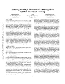 Reducing Memory Contention and I/O Congestion for Disk-based GNN
  Training