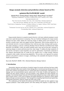 Image anomaly detection and prediction scheme based on SSA optimized
  ResNet50-BiGRU model