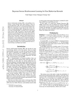 Bayesian Inverse Reinforcement Learning for Non-Markovian Rewards