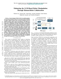 Enhancing the LLM-Based Robot Manipulation Through Human-Robot
  Collaboration