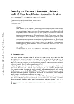 Watching the Watchers: A Comparative Fairness Audit of Cloud-based
  Content Moderation Services