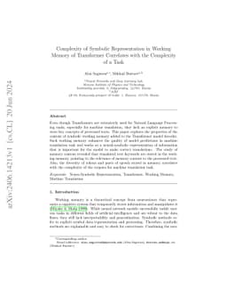 Complexity of Symbolic Representation in Working Memory of Transformer
  Correlates with the Complexity of a Task