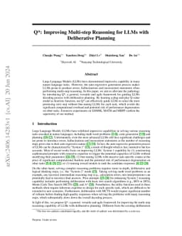 Q*: Improving Multi-step Reasoning for LLMs with Deliberative Planning