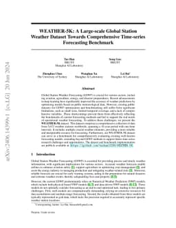 WEATHER-5K: A Large-scale Global Station Weather Dataset Towards
  Comprehensive Time-series Forecasting Benchmark