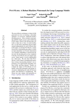 PostMark: A Robust Blackbox Watermark for Large Language Models