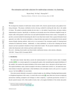 On estimation and order selection for multivariate extremes via
  clustering