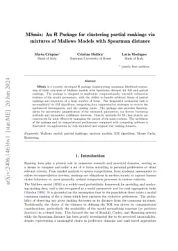 MSmix: An R Package for clustering partial rankings via mixtures of
  Mallows Models with Spearman distance