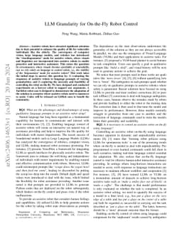 LLM Granularity for On-the-Fly Robot Control
