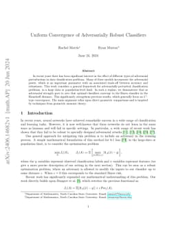 Uniform Convergence of Adversarially Robust Classifiers