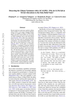 Dissecting the Ullman Variations with a SCALPEL: Why do LLMs fail at
  Trivial Alterations to the False Belief Task?