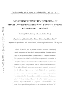 Consistent community detection in multi-layer networks with
  heterogeneous differential privacy
