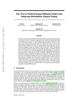 Fair Text to Medical Image Diffusion Model with Subgroup Distribution Aligned Tuning