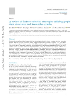 A review of feature selection strategies utilizing graph data structures
  and knowledge graphs