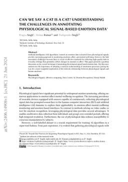 Can we say a cat is a cat? Understanding the challenges in annotating
  physiological signal-based emotion data