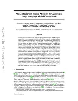 MoA: Mixture of Sparse Attention for Automatic Large Language Model
  Compression